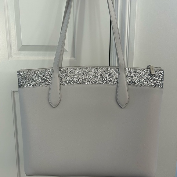 Kate Spade Flash Tote in Grey w silver glitter - Picture 5 of 9